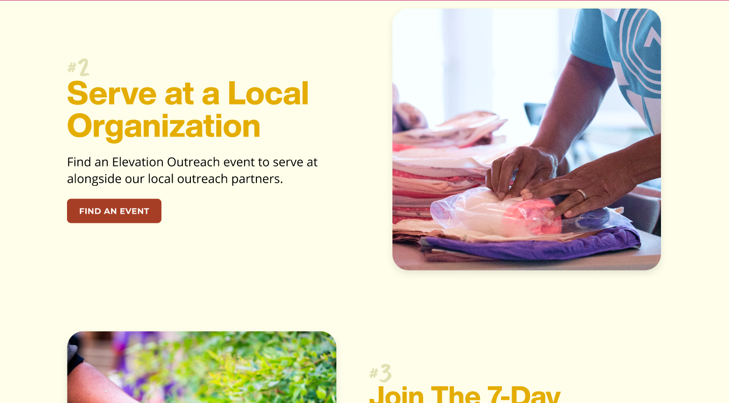 Elevation Church Marketing Page for Central Florida built by Winnie Verzosa