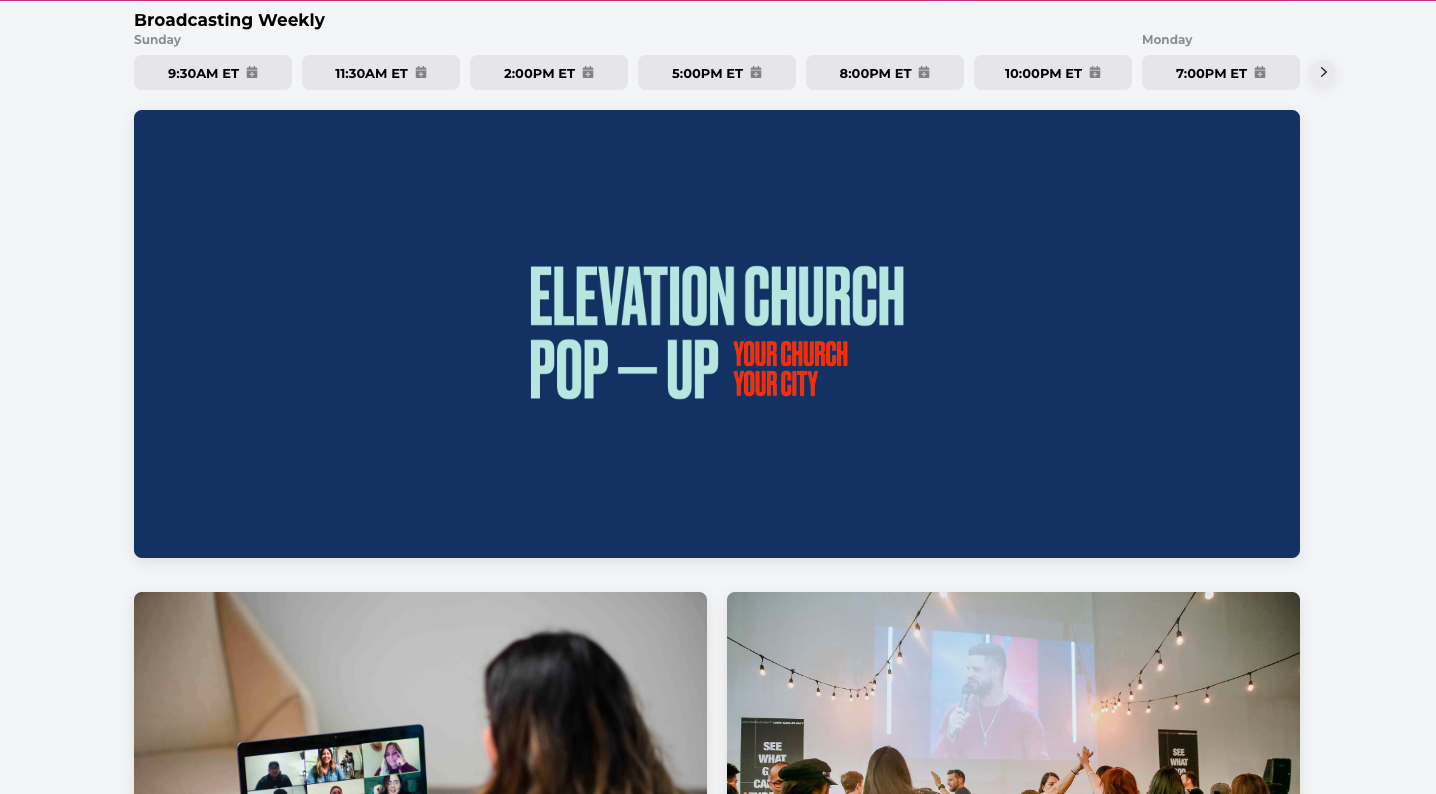 Elevation Church Online Page built by Winnie Verzosa