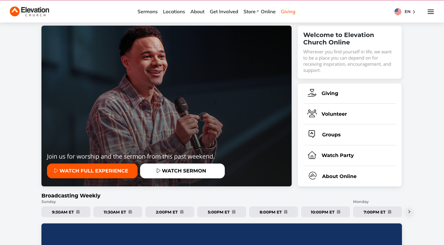 Elevation Church Online Page built by Winnie Verzosa