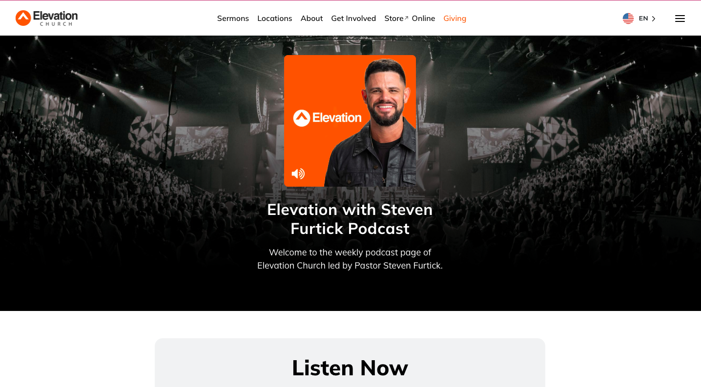 Elevation Church Podcast Page built by Winnie Verzosa