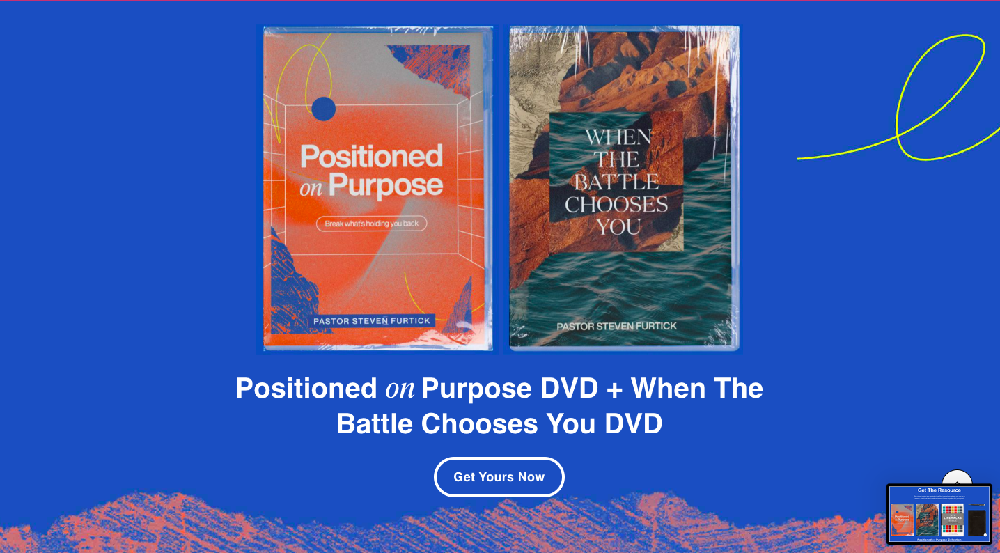 Steven Furtick Bundle Promo Marketing Page called Positioned on Purpose built by Winnie Verzosa